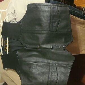mens leather vest